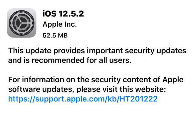 息烽苹果手机维修分享iOS12.5.2发布，建议所有老苹果用户安装 